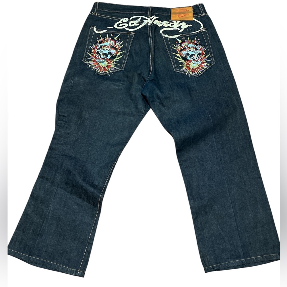 Ed Hardy Vintage 2007 Men's Blue Jeans 38x34 NWOT - Picture 1 of 9